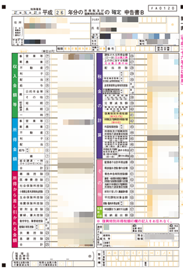 確定申告書B
