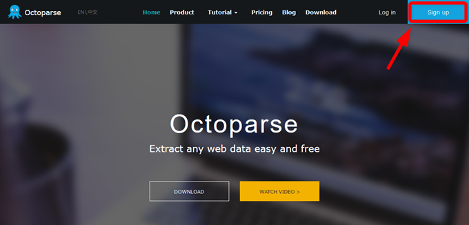 Octoparseに登録する