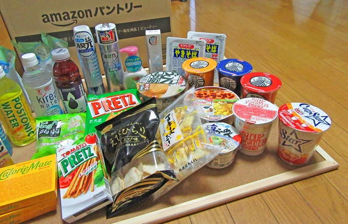 Amazonパントリーボックスと注文したもの