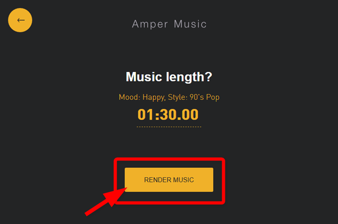 「RENDER MUSIC」ボタンを押して作曲を開始