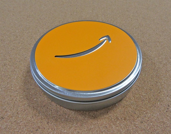 Amazonギフト券シルバー缶オレンジボックス
