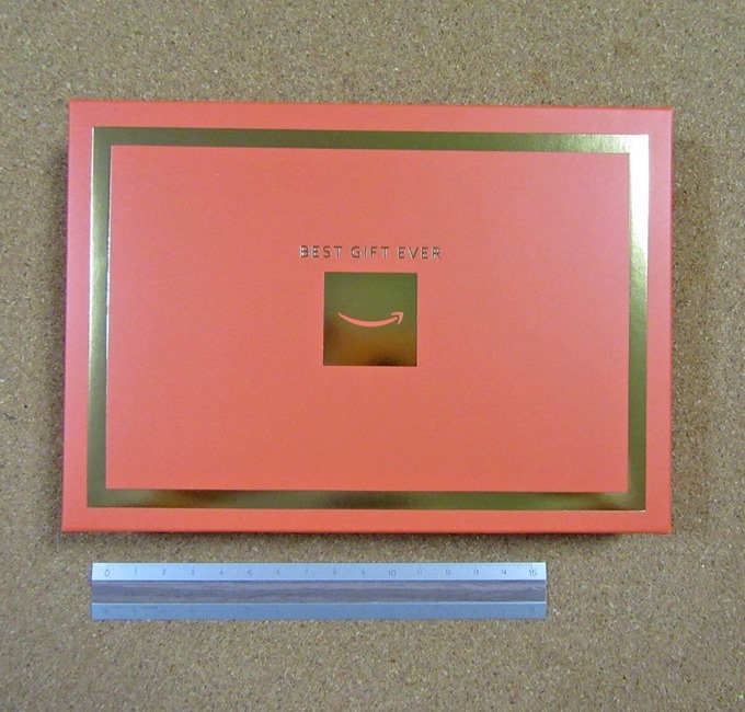 Amazonカタログ型ギフト券オレンジ色のサイズ