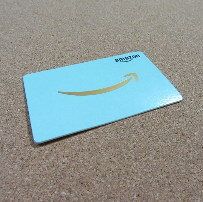 青のリボンミニサイズ封筒Amazonギフト券（斜め）