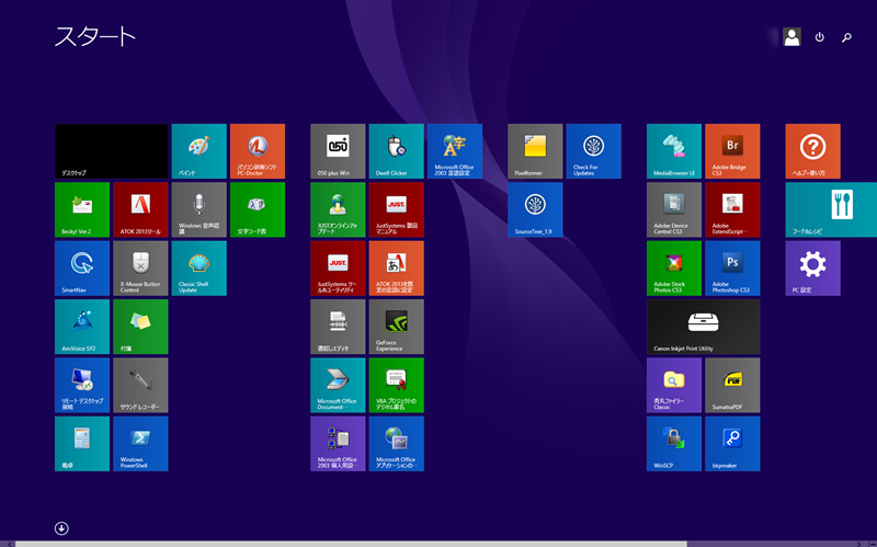 Windows 8のメトロ画面